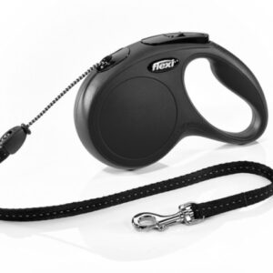 TRAÍLLA RETRÁCTIL FLEXI TALLA S (26LB) NEGRO 5M CORDON