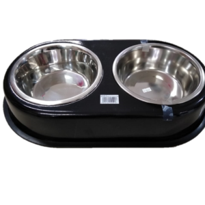 COMEDERO DOBLE ANTIDESLIZANTE CON STAND OVALADO NEGRO AEASTODC-4 (AGOTADO)