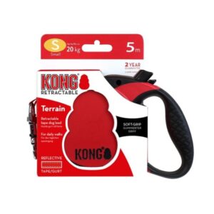 KONG CORREA RETRACTIL TERRAIN SMALL ROJA 20KG KNG TRN SM RD