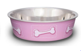 Loving Pets Comedero Coastal Huesos Rosado Medium (AGOTADO)