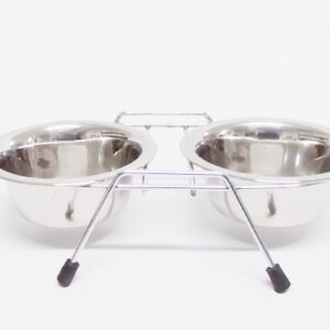 comedero doble con base en acero AEDD-01