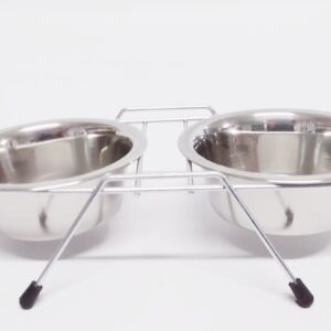 comedero doble con base en acero AEDD-02