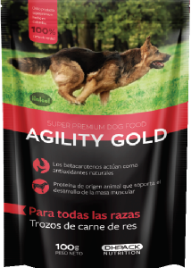 AGILITY GOLD CAN TROZOS DE CARNE DE RES X 100 GR