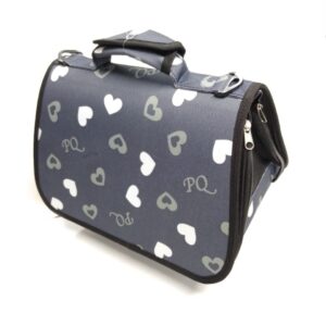 BOLSO TRANSPORTADOR  BT-P027S AZUL CON CORAZONES