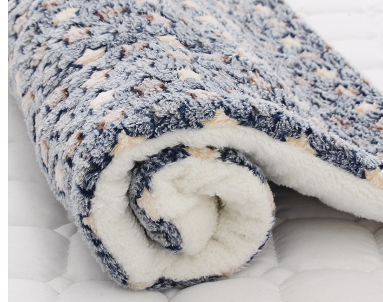 CAMA COJÍN CON DISEÑOS PB36 ESTRELLAS HUELLAS AZUL Y BEIGE L