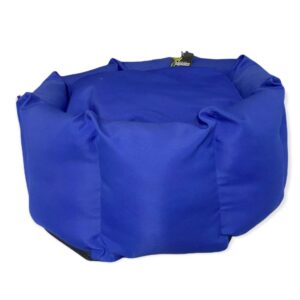 Cama Redonda Con Pliegues Azul Rey