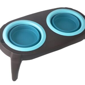 COMEDERO ALTO EN SILICONA AZUL