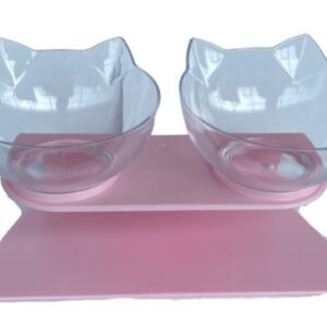 COMEDERO DOBLE CARA DE GATO ROSADO (AGOTADO)