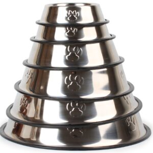 COMEDERO EN ACERO INOXIDABLE HUELLAS 15 CM