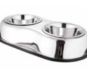 COMEDERO DOBLE ANTIDESLIZANTE CON STAND OVALADO L AEASOD-03