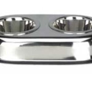 COMEDERO DOBLE ANTIDESLIZANTE CON STAND OVALADO M AEASOD-02