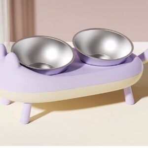 COMEDERO MIAU ALTURA AJUSTABLE CON TAZON PC133 MORADO (AGOTADO)