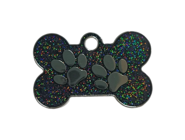 PLACA AZUL PETROLEO BRILLANTE HUESO CON HUELLAS PEQUEÑO