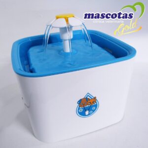 BEBEDERO FUENTE CUADRADA AZUL CON FLOR (AGOTADO)