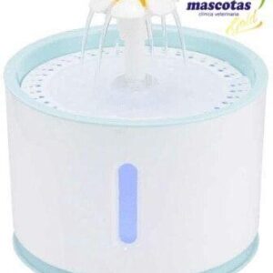 BEBEDERO FUENTE REDONDA CELESTE CON FLOR