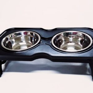 COMEDERO DOBLE ELEVADO NEGRO S