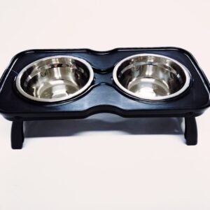 COMEDERO DOBLE ELEVADO NEGRO M