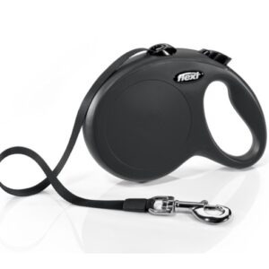TRAÍLLA RETRÁCTIL FLEXI TALLA L (110LB) NEGRO 5M  CINTA