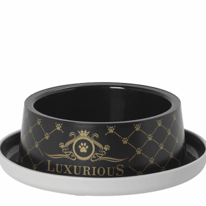 comedero ALTO sencillo M NEGRO LUXURY H132-015-AA LUXURIOUS PETS