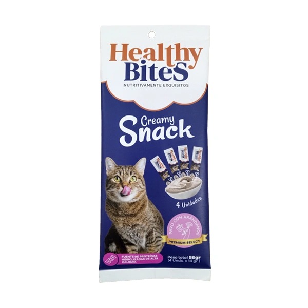 HEALTHY BITES CREAM GATO PAVO Y ARANDANOS X 4UN 56 GR