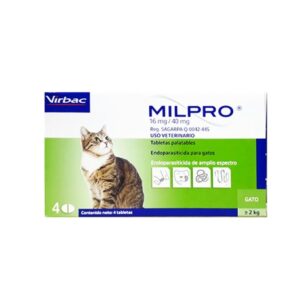 Milpro gatos + 2kg caja x 2 tabletas