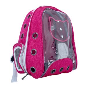 MORRAL TRANSPARENTE CARA DE GATO H PB12E FUCSIA
