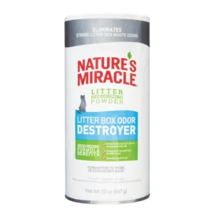 NATURE'S MIRACLE GATO POLVO DESTRUCTOR DE OLORES 20 OZ (AGOTADO)
