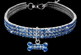 COLLAR HUESITO AZUL CON PIEDRAS S