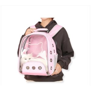 MORRAL TRANSPARENTE CARA DE GATO ROSADO-PB12E