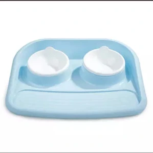 COMEDERO DOBLE ANTI REGUERO CELESTE