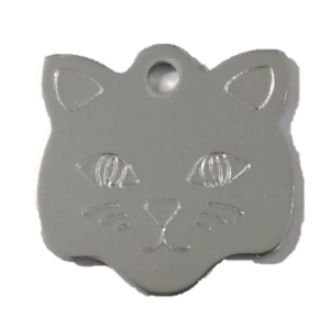PLACA GATO PLATEADA