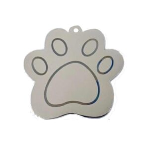 PLACA HUELLA GRANDE ACERO PLATEADA