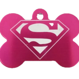PLACA HUESO GRANDE FUCSIA SUPERGIRL
