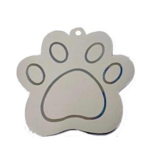 PLACA HUELLA MEDIANA ACERO PLATEADA