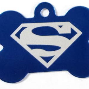 PLACA HUESO MEDIANA AZUL SUPERMAN