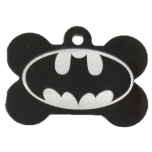 PLACA HUESO MEDIANA NEGRA BATMAN
