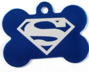 PLACA HUESO PEQUEÑA AZUL SUPERMAN