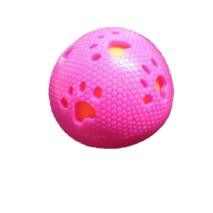 PELOTA CON SONIDO FUCSIA HUELLITAS