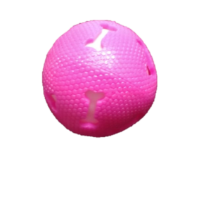 PELOTA CON SONIDO FUCSIA HUESITOS