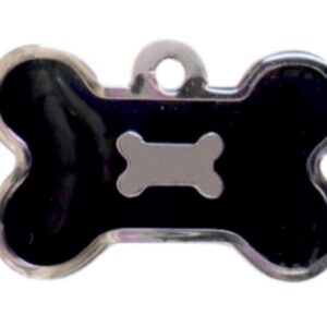 PLACA HUESO NEGRA HUESO PLATEADO