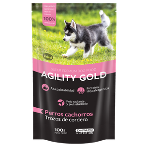 AGILITY GOLD CAN CACHORRO TROZOS DE CORDERO X 100 GR