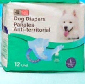 PAÑAL POST-QUIRURGICO Y ANTITERRITORIAL PARA PERRO X 12 UNDS TALLA L CM-MHIT-20L