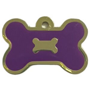 PLACA  MORADA BORDE DORADO  HUESO  CON HUESO