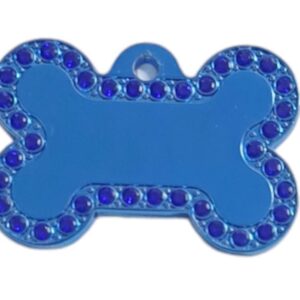 PLACA AZUL REY CON DIAMANTES MEDIANA