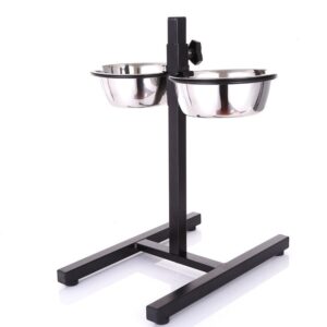 Comedero elevado ajustable en acero inoxidable - 29 CM