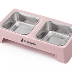 COMEDERO RECTANGULAR DOBLE ROSADO PC118 (AGOTADO)