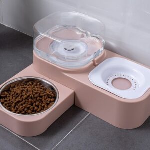 DISPENSADOR COMEDERO CUADRADO ROSADO