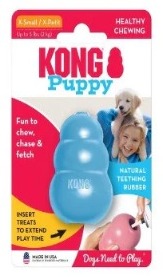 KONG PERRO CAUCHO PUPPY PORTAPASABOCAS MEDIUM CELESTE KP2