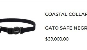 COASTAL COLLAR GATO SAFE NEGRO  7001 BLK12