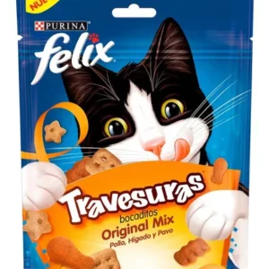 FELIX TRAVESURAS ORIGINAL MIX POLLO, HÍGADO Y PAVO 60g